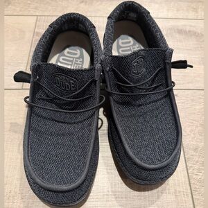 Hey Dude Men’s Wally Sox Black Knit Slip-On Loafers